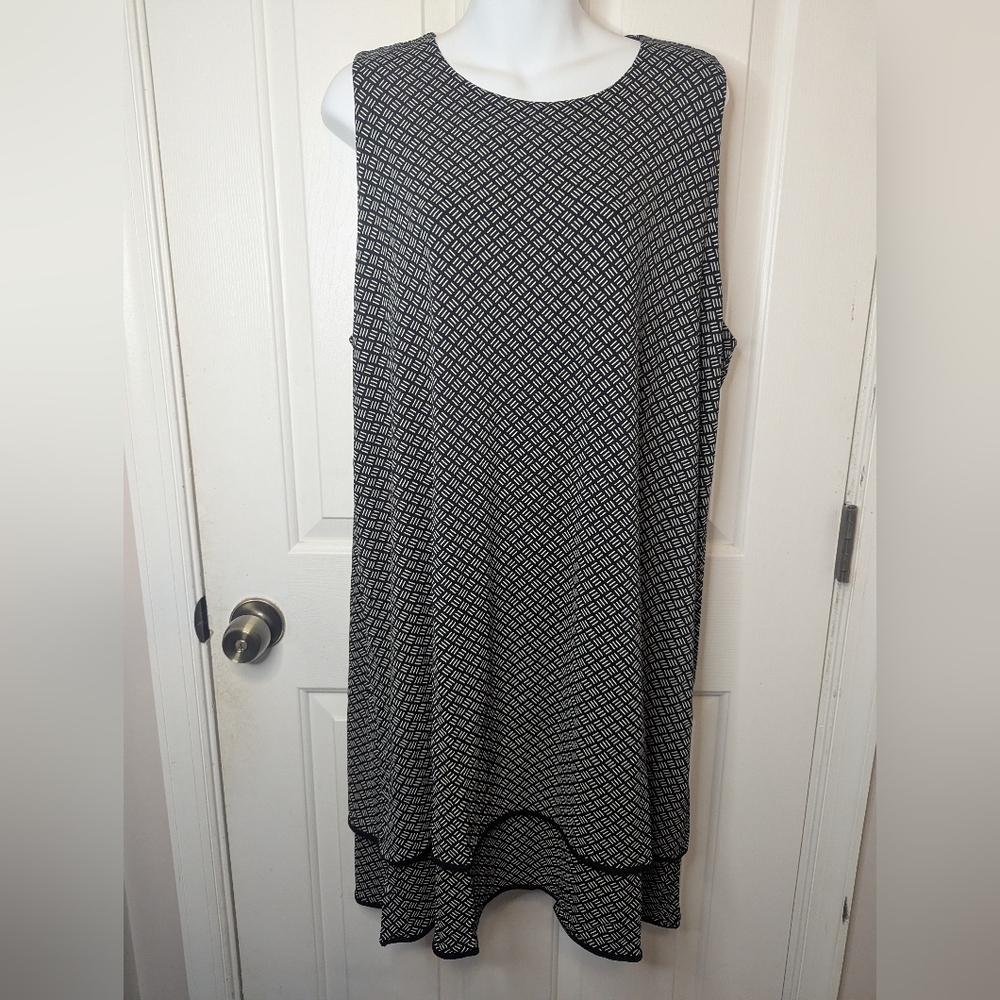 J Jill Wearever Collection Shift Dress Stretch Sleeveless Layered MSRP $109, XL